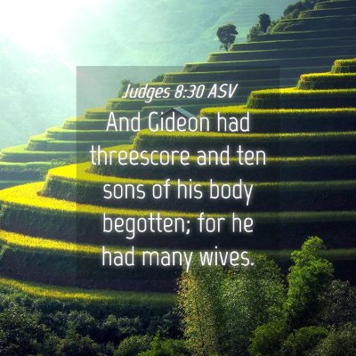 Picture 04 - Judges 8:30 ASV - And Gideon had threescore and ten sons of his - Bible Verse Picture