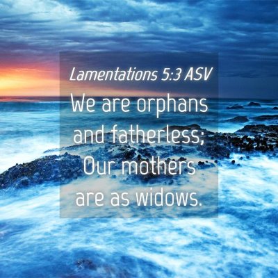 Picture 04 - Lamentations 5:3 ASV - We are orphans and fatherless; Our mothers are as - Bible Verse Picture