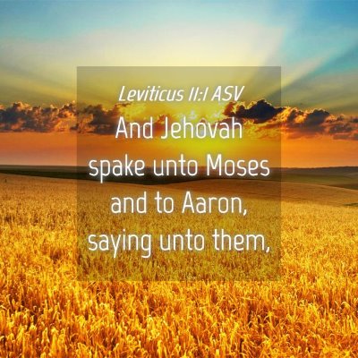 Picture 04 - Leviticus 11:1 ASV - And Jehovah spake unto Moses and to Aaron, saying - Bible Verse Picture