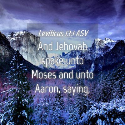 Picture 04 - Leviticus 13:1 ASV - And Jehovah spake unto Moses and unto Aaron, - Bible Verse Picture