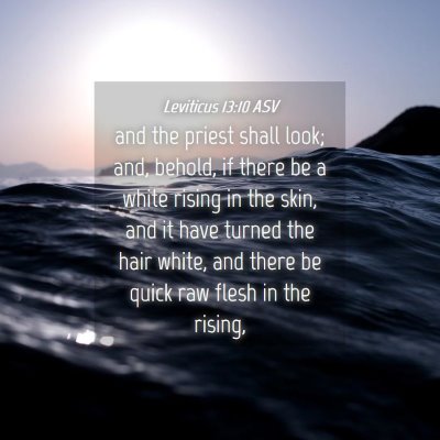 Picture 04 - Leviticus 13:10 ASV - and the priest shall look; and, behold, if there - Bible Verse Picture