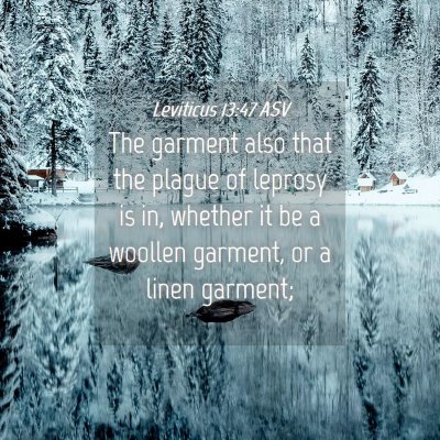 Picture 04 - Leviticus 13:47 ASV - The garment also that the plague of leprosy is - Bible Verse Picture