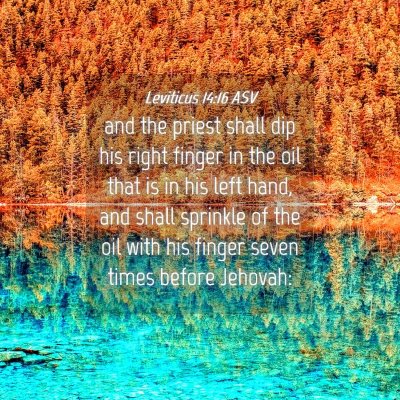 Picture 04 - Leviticus 14:16 ASV - and the priest shall dip his right finger in the - Bible Verse Picture