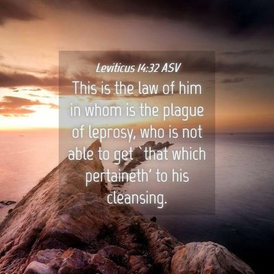 Picture 04 - Leviticus 14:32 ASV - This is the law of him in whom is the plague of - Bible Verse Picture