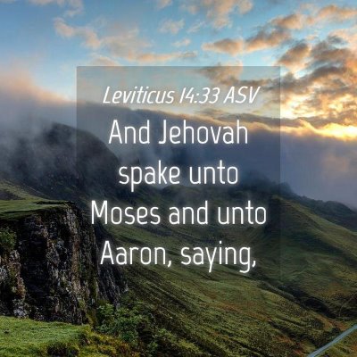 Picture 04 - Leviticus 14:33 ASV - And Jehovah spake unto Moses and unto Aaron, - Bible Verse Picture