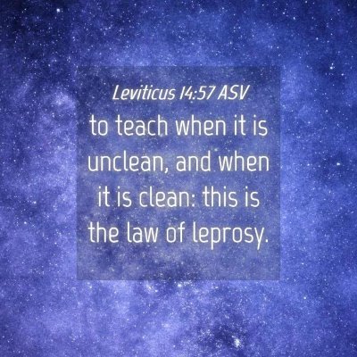 Picture 04 - Leviticus 14:57 ASV - to teach when it is unclean, and when it is - Bible Verse Picture