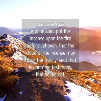 Picture 04 - Leviticus 16:13 ASV - and he shall put the incense upon the fire before - Bible Verse Picture