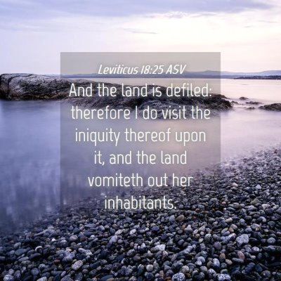 Picture 04 - Leviticus 18:25 ASV - And the land is defiled: therefore I do visit the - Bible Verse Picture