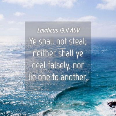 Picture 04 - Leviticus 19:11 ASV - Ye shall not steal; neither shall ye deal - Bible Verse Picture