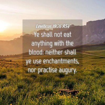 Picture 04 - Leviticus 19:26 ASV - Ye shall not eat anything with the blood: neither - Bible Verse Picture