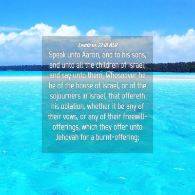 Picture 04 - Leviticus 22:18 ASV - Speak unto Aaron, and to his sons, and unto all - Bible Verse Picture