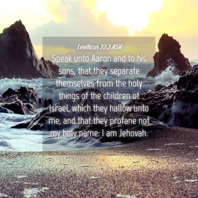 Picture 04 - Leviticus 22:2 ASV - Speak unto Aaron and to his sons, that they - Bible Verse Picture