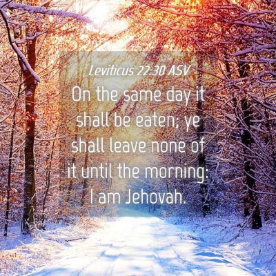 Picture 04 - Leviticus 22:30 ASV - On the same day it shall be eaten; ye shall leave - Bible Verse Picture