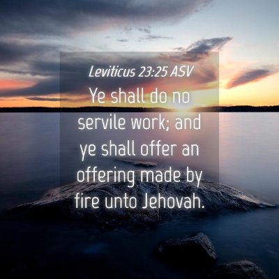 Picture 04 - Leviticus 23:25 ASV - Ye shall do no servile work; and ye shall offer - Bible Verse Picture