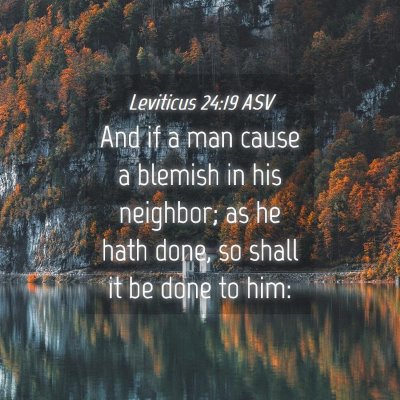 Picture 04 - Leviticus 24:19 ASV - And if a man cause a blemish in his neighbor; as - Bible Verse Picture