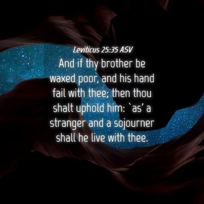 Picture 04 - Leviticus 25:35 ASV - And if thy brother be waxed poor, and his hand - Bible Verse Picture
