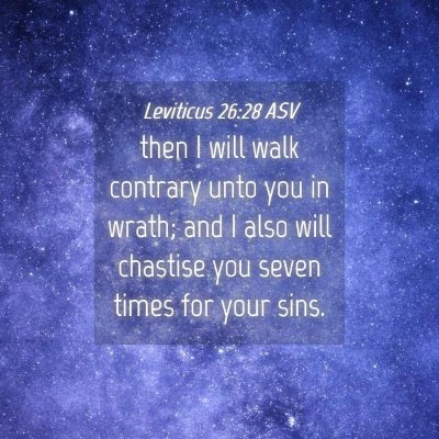Picture 04 - Leviticus 26:28 ASV - then I will walk contrary unto you in wrath; and - Bible Verse Picture