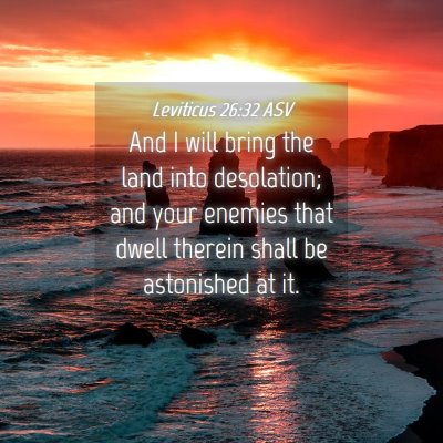 Picture 04 - Leviticus 26:32 ASV - And I will bring the land into desolation; and - Bible Verse Picture
