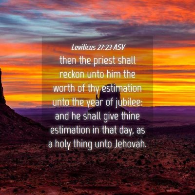 Picture 04 - Leviticus 27:23 ASV - then the priest shall reckon unto him the worth - Bible Verse Picture