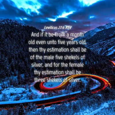 Picture 04 - Leviticus 27:6 ASV - And if it be from a month old even unto five - Bible Verse Picture