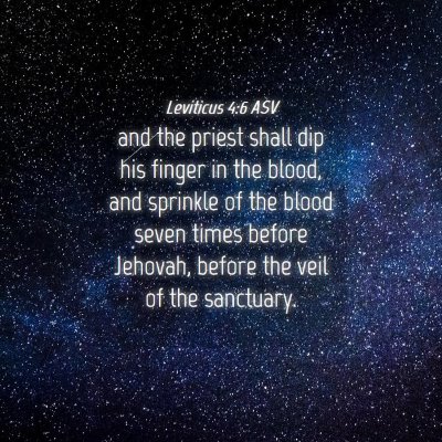 Picture 04 - Leviticus 4:6 ASV - and the priest shall dip his finger in the blood, - Bible Verse Picture