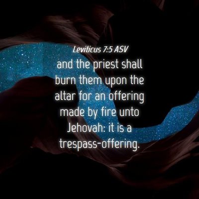 Picture 04 - Leviticus 7:5 ASV - and the priest shall burn them upon the altar for - Bible Verse Picture