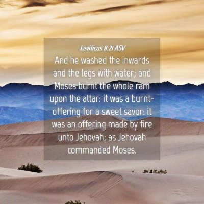 Picture 04 - Leviticus 8:21 ASV - And he washed the inwards and the legs with - Bible Verse Picture