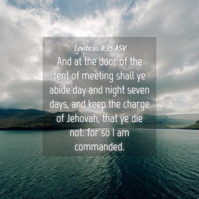 Picture 04 - Leviticus 8:35 ASV - And at the door of the tent of meeting shall ye - Bible Verse Picture