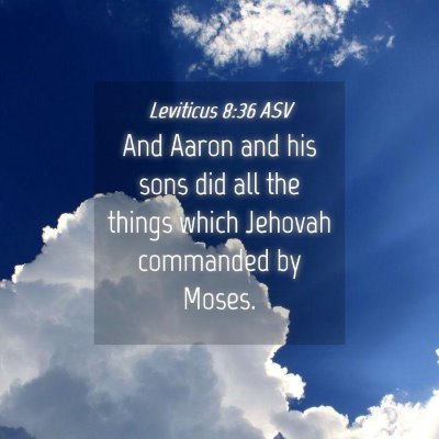 Picture 04 - Leviticus 8:36 ASV - And Aaron and his sons did all the things which - Bible Verse Picture