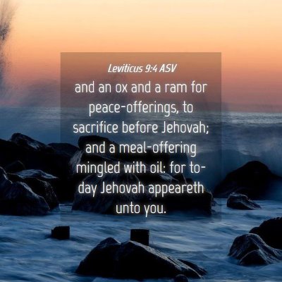 Picture 04 - Leviticus 9:4 ASV - and an ox and a ram for peace-offerings, to - Bible Verse Picture
