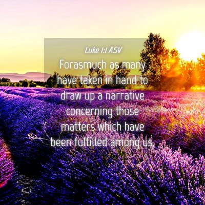 Picture 04 - Luke 1:1 ASV - Forasmuch as many have taken in hand to draw up a - Bible Verse Picture