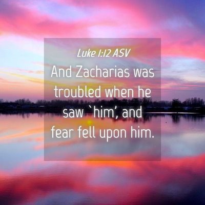 Picture 04 - Luke 1:12 ASV - And Zacharias was troubled when he saw `him', and - Bible Verse Picture