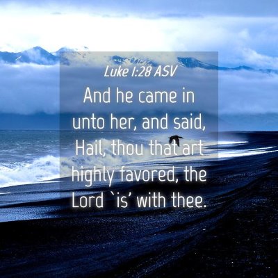 Picture 04 - Luke 1:28 ASV - And he came in unto her, and said, Hail, thou - Bible Verse Picture