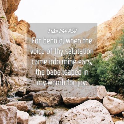 Picture 04 - Luke 1:44 ASV - For behold, when the voice of thy salutation came - Bible Verse Picture