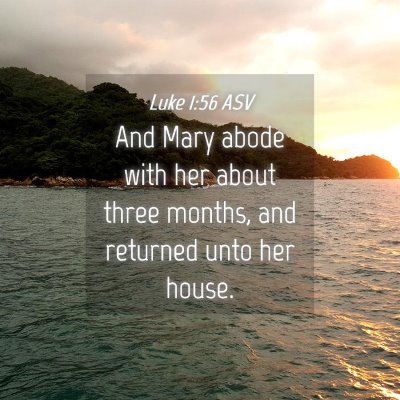 Picture 04 - Luke 1:56 ASV - And Mary abode with her about three months, and - Bible Verse Picture