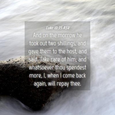 Picture 04 - Luke 10:35 ASV - And on the morrow he took out two shillings, and - Bible Verse Picture