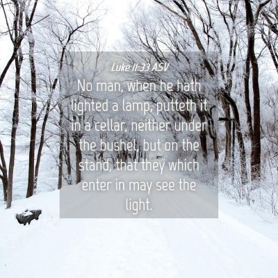 Picture 04 - Luke 11:33 ASV - No man, when he hath lighted a lamp, putteth it - Bible Verse Picture