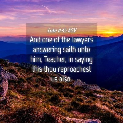 Picture 04 - Luke 11:45 ASV - And one of the lawyers answering saith unto him, - Bible Verse Picture