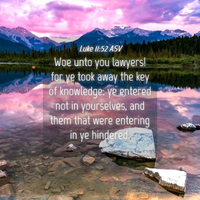Picture 04 - Luke 11:52 ASV - Woe unto you lawyers! for ye took away the key of - Bible Verse Picture