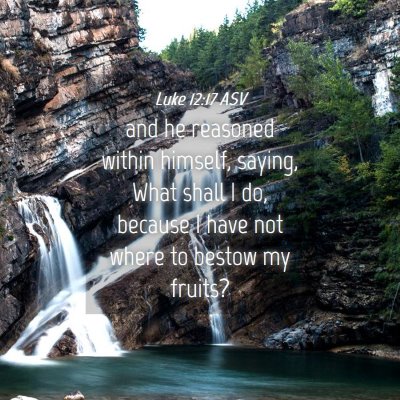 Picture 04 - Luke 12:17 ASV - and he reasoned within himself, saying, What - Bible Verse Picture