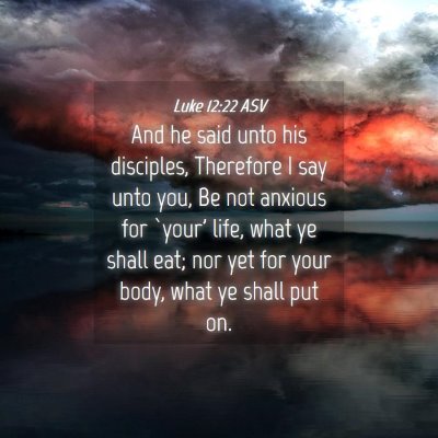 Picture 04 - Luke 12:22 ASV - And he said unto his disciples, Therefore I say - Bible Verse Picture
