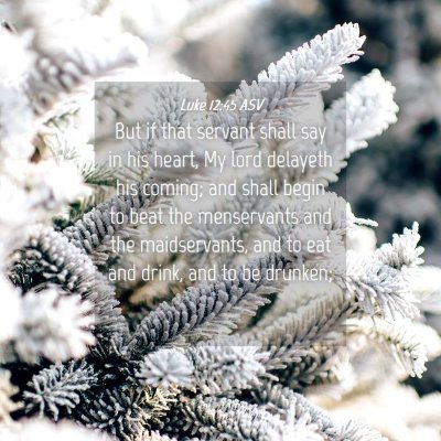 Picture 04 - Luke 12:45 ASV - But if that servant shall say in his heart, My - Bible Verse Picture