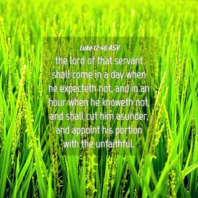 Picture 04 - Luke 12:46 ASV - the lord of that servant shall come in a day when - Bible Verse Picture