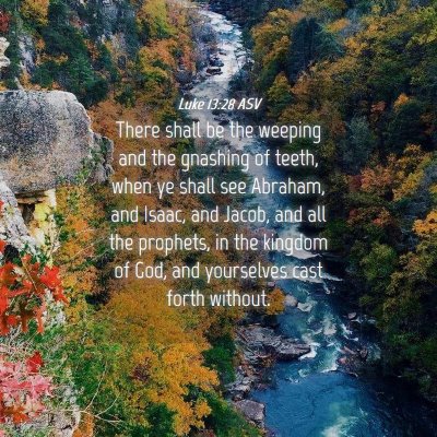 Picture 04 - Luke 13:28 ASV - There shall be the weeping and the gnashing of - Bible Verse Picture