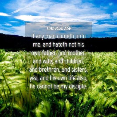 Picture 04 - Luke 14:26 ASV - If any man cometh unto me, and hateth not his own - Bible Verse Picture