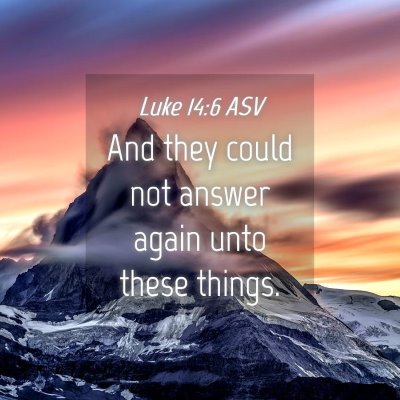 Picture 04 - Luke 14:6 ASV - And they could not answer again unto these - Bible Verse Picture