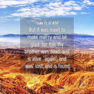 Picture 04 - Luke 15:32 ASV - But it was meet to make merry and be glad: for - Bible Verse Picture