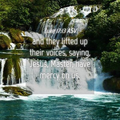 Picture 04 - Luke 17:13 ASV - and they lifted up their voices, saying, Jesus, - Bible Verse Picture
