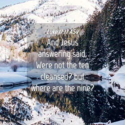 Picture 04 - Luke 17:17 ASV - And Jesus answering said, Were not the ten - Bible Verse Picture