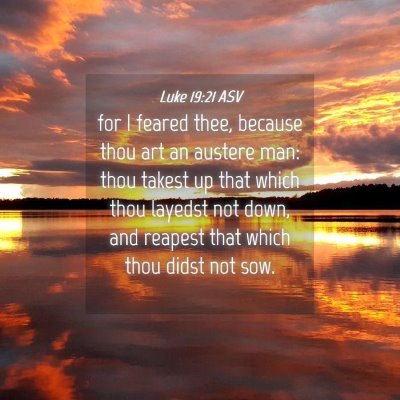 Picture 04 - Luke 19:21 ASV - for I feared thee, because thou art an austere - Bible Verse Picture